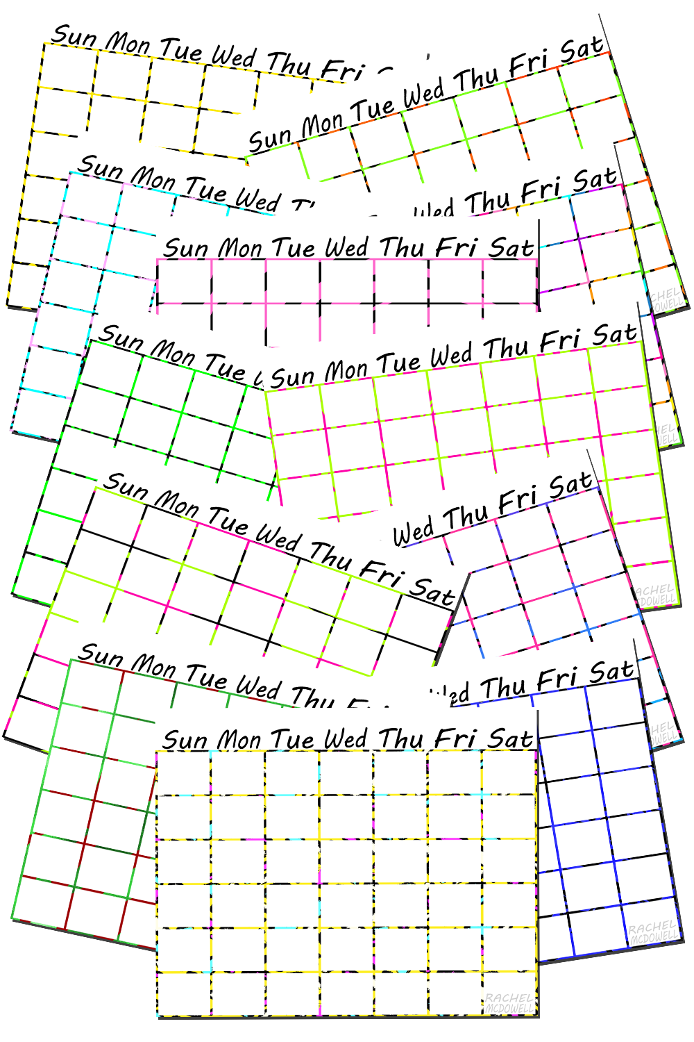 Undated Calendar Set (Multicolored)