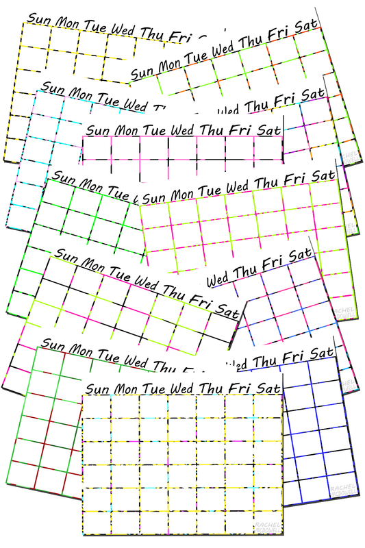 Undated Calendar Set (Multicolored)